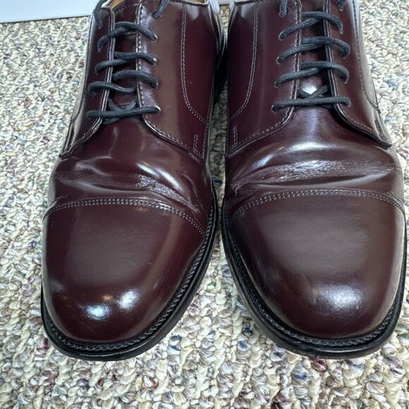 Bostonian Mens SIZE 10 W BURGUNDY Leather Outsole Classics LUXE Oxford Shoes - Picture 3 of 10